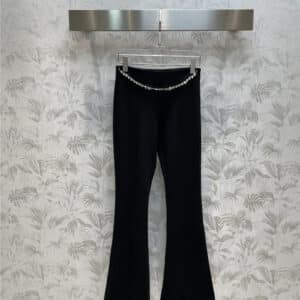 miumiu chain trim flared trousers
