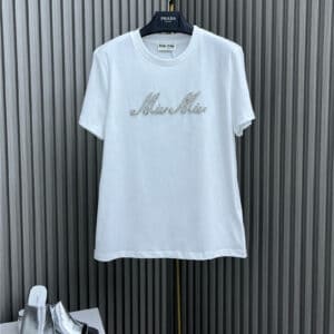 miumiu beaded letter T-shirt