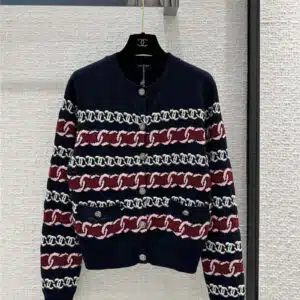 Chanel jacquard round neck knitted cardigan