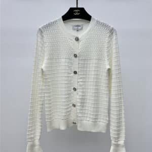chanel check knitted cardigan