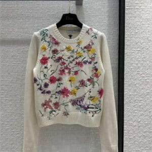 dior fresh and romantic floral embroidery sweater