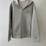 miumiu hooded silhouette zipper sweatshirt