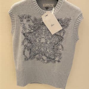 Dior autumn winter new flower embroidery vest