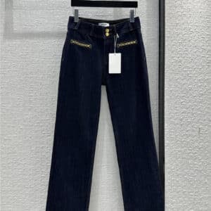 celine hardware straight-leg jeans