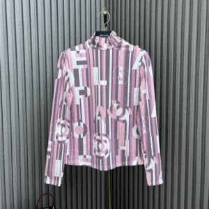 chanel velvet turtleneck letter bottoming shirt