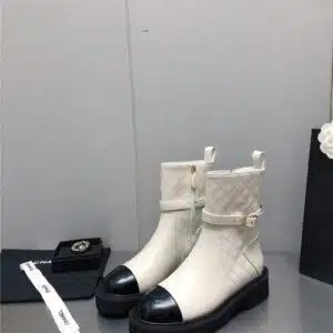 Chanel Double C Buckle Platform Martin Boots