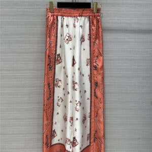 fendi silk-print wide-leg straight-leg pants