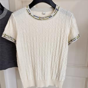 Hermès Creamy White Sweater Short Sleeve