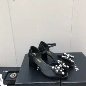 Chanel new small fragrant pearl buckle Mary Jane shoes