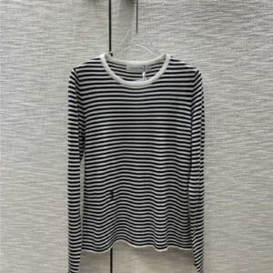 Dior advanced black and white striped knitted long sleeves