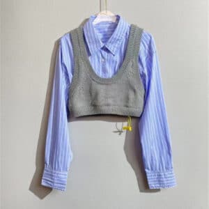 alexander wang fake two piece knit stitching shirt