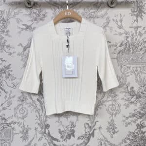 chanel square collar seamless knitted bottoming shirt