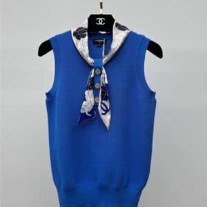 Chanel silk scarf knitted vest