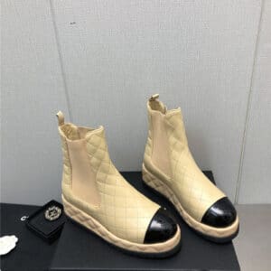 Chanel new rhombus thick-soled elastic ankle boots