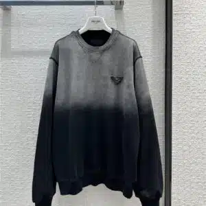 prada gradient black and gray tone crew neck sweatshirt