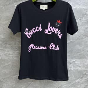 gucci strawberry letter T-shirt