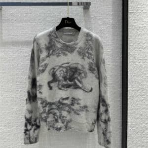 dior jouy jungle animal print cashmere sweater