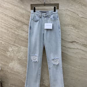 alexander wang early autumn new king ripped denim trousers