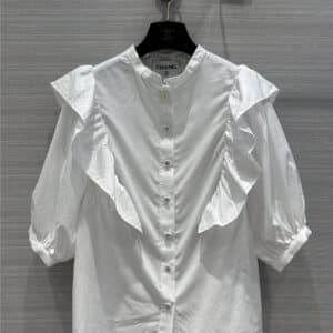 Chanel French elegant palace style lantern sleeve shirt