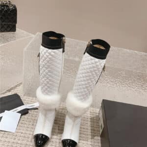 chanel new electroplated heel down high boots