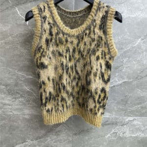 dior leopard print vest