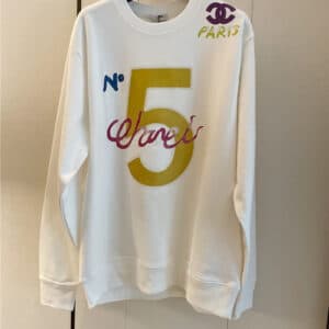 chanel new size 5 printed sweatshirt