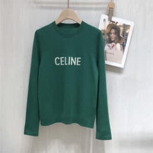 celine cashmere round neck long sleeves