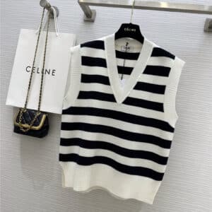 celine sleeveless striped sweater
