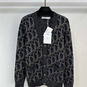 dior new round neck knitted sweater cardigan