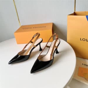 louis vuitton LV flower electroplated heel back high heel sandals