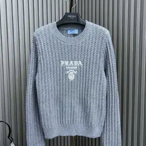 prada thick knit textured sweater