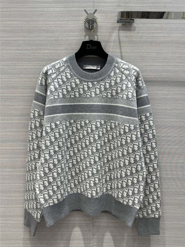 dior premium presbyopic logo zipper cashmere sweater