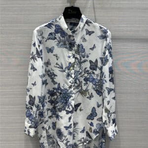 dior jouis butterfly element pattern long-sleeved shirt