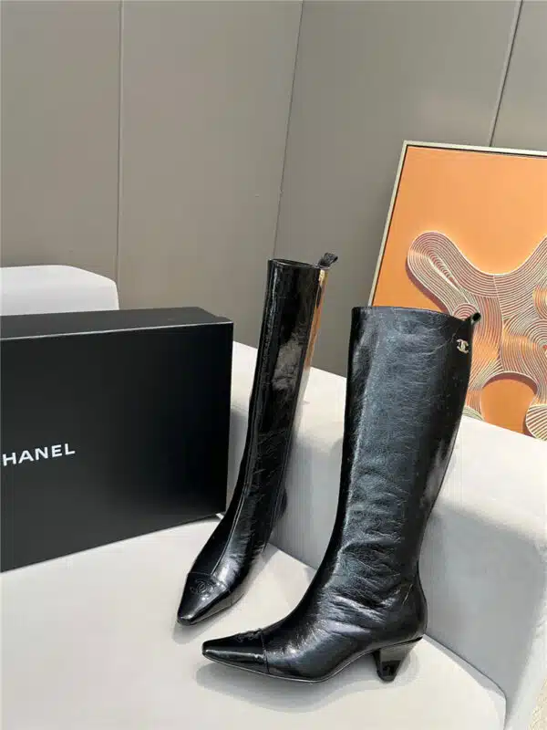 chanel double C pointed toe fashion boots