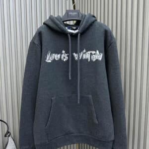 louis vuitton LV velvet hand-painted hooded sweatshirt