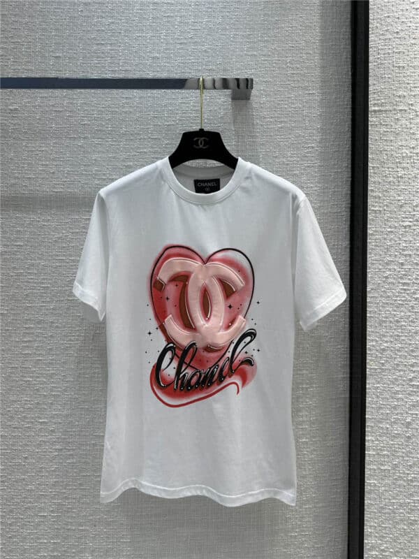 chanel three-dimensional logo printed short-sleeved T-shirt