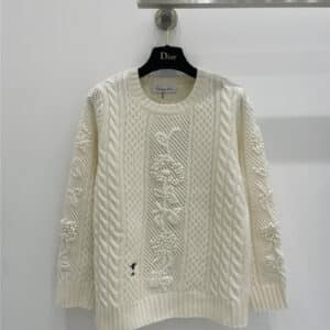 dior cashmere handmade hook-knit sweater