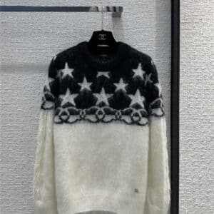 chanel double c color block mohair blend sweater