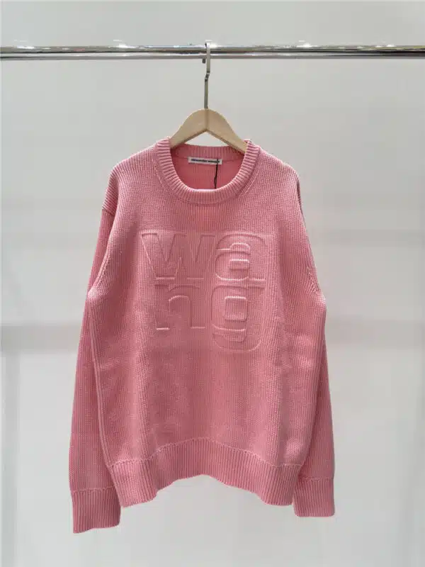 alexander wang classic letter crew neck knitted long sleeves