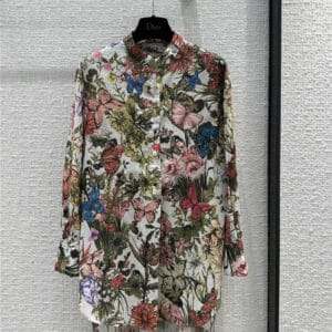 dior Rui flower world butterfly element pattern long-sleeved shirt