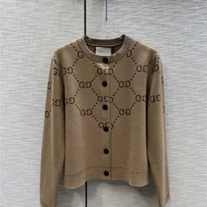 gucci GG letter cardigan sweater