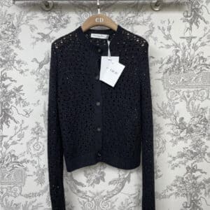 dior new early spring hollow knitted cardigan