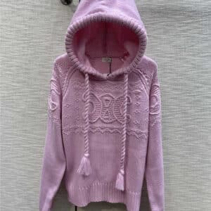 Celine Arc de Triomphe crocheted hooded sweater