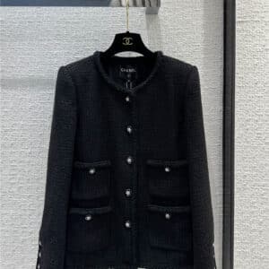 chanel black soft tweed jacket