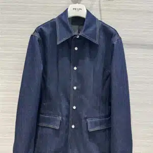 prada washed native blue denim jacket