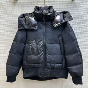moncler hooded stand collar down jacket