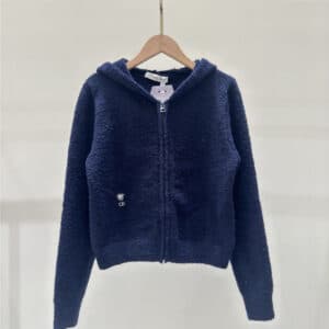 dior navy blue knitted jacket
