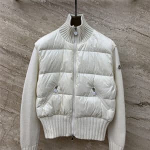 moncler wool knit patchwork down jacket