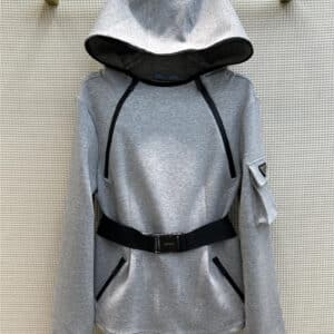 prada zipped hooded sports pullover jacket