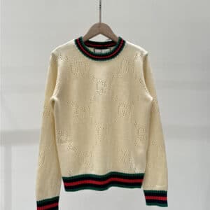 gucci hollow letter round neck knitted long sleeves